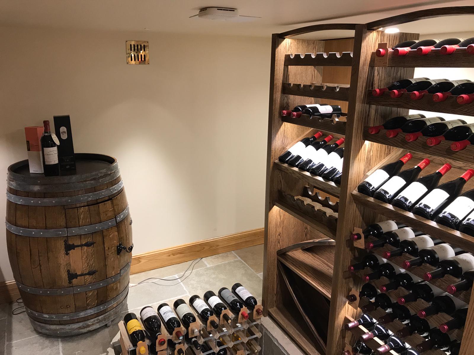 Joinery firm create bespoke wine cellar rack and tasting area SD