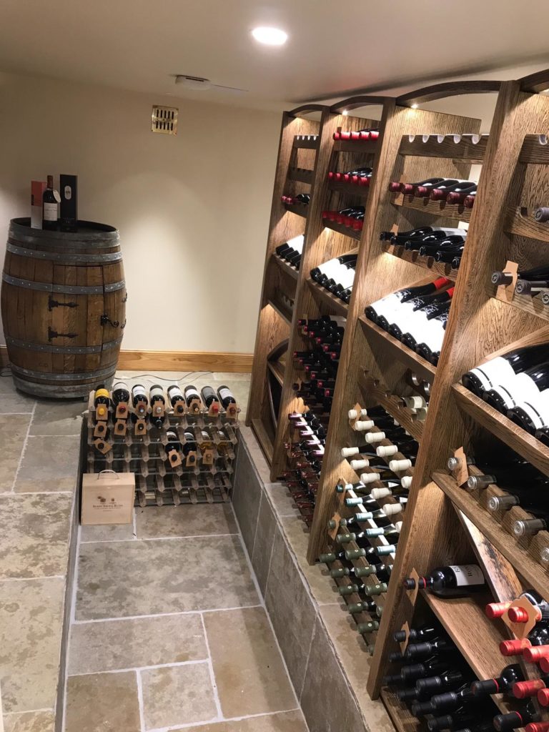 Joinery firm create bespoke wine cellar rack and tasting area SD